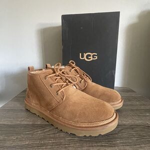 UGG Men Neumel Brown Chestnut Suede Authentic Boots New In Box Size US12
